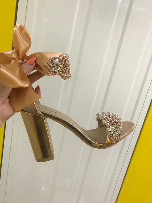 Rose Gold Crystal Heels – ItsPommy