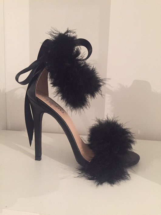 feather black heels