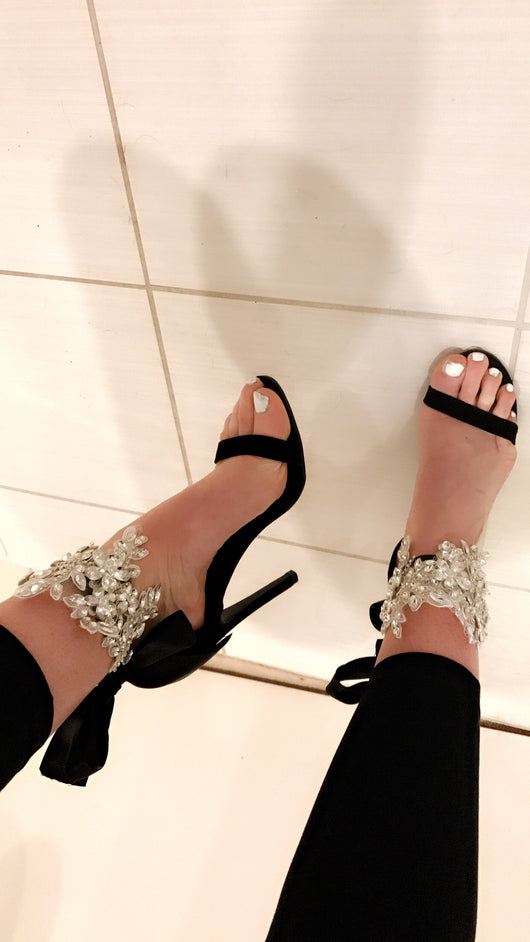 crystal black heels