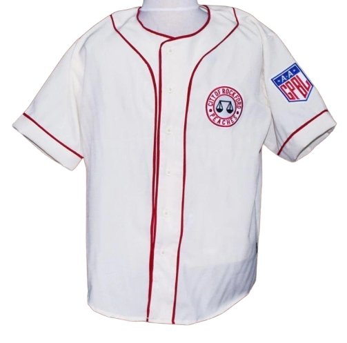 Men's Rockford Peaches AAGPBL Baseball Costume Jersey and Hat 