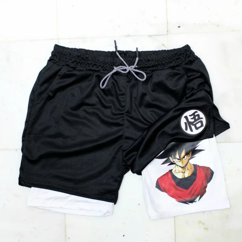 Dragon Warrior Black and White Mesh Gym Shorts