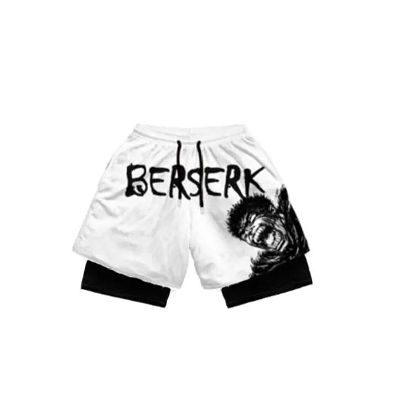 Berserk Guts Scream Quick Dry Premium White Mesh Workout Shorts