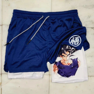 Dragon Warrior Training Blue Mesh Gym Shorts - FitKing