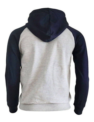 blue and grey hoodie