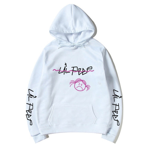Lil Peep Sad Face Pullover Hoodies Multiple Colors – FitKing