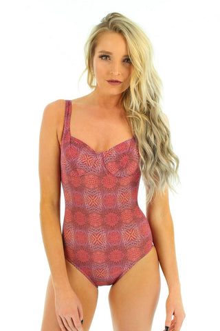 Tan through underwire tank FB2543 -- pink Serpent.