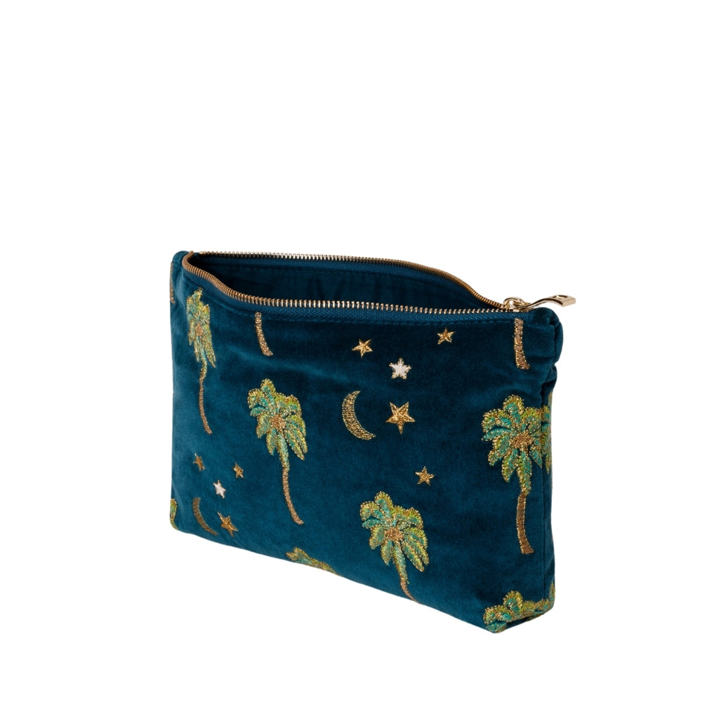 Elizabeth Scarlett Midnight Palm Everyday Pouch - Teal – Sand & Salt