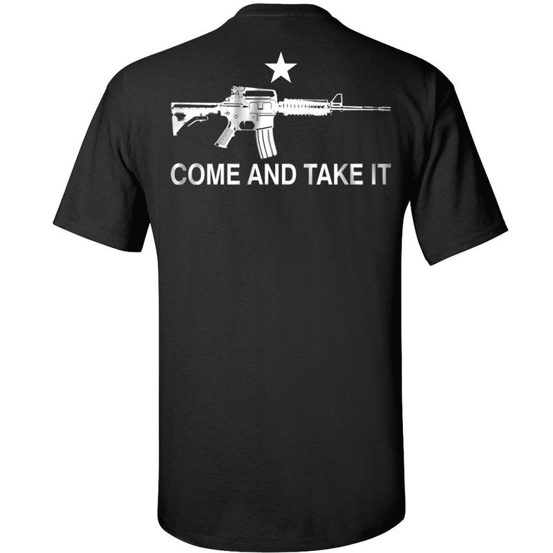 Black Assault Rifle Come and Take It T-Shirt - Gadsden and Culpeper