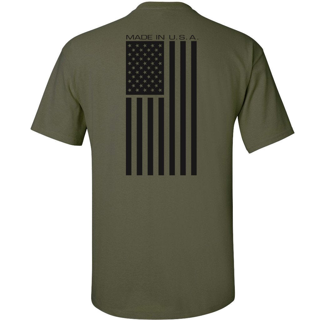 Made in USA Mil-Green T-Shirt - Back Printed - Gadsden and Culpeper