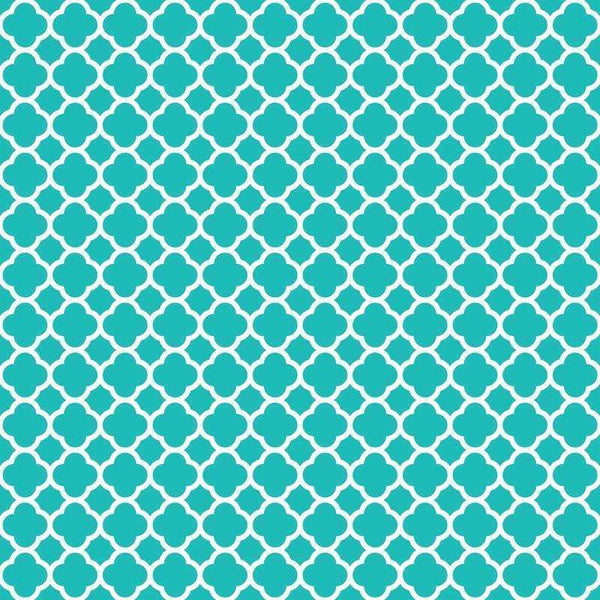 Aqua quarterfoil craft vinyl - HTV - Adhesive Vinyl - aqua and white c