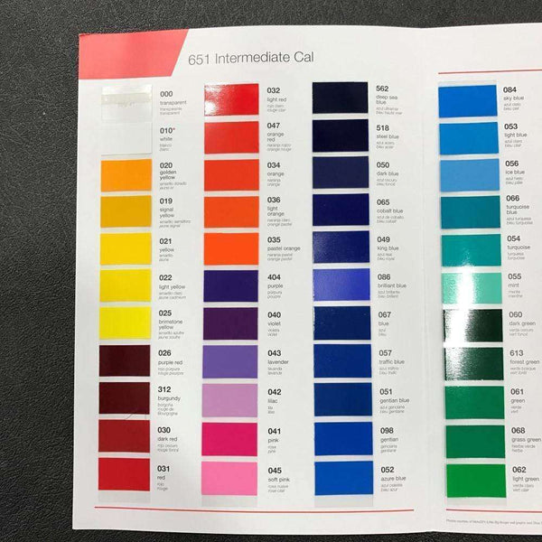 Oracal 651 Color Chart