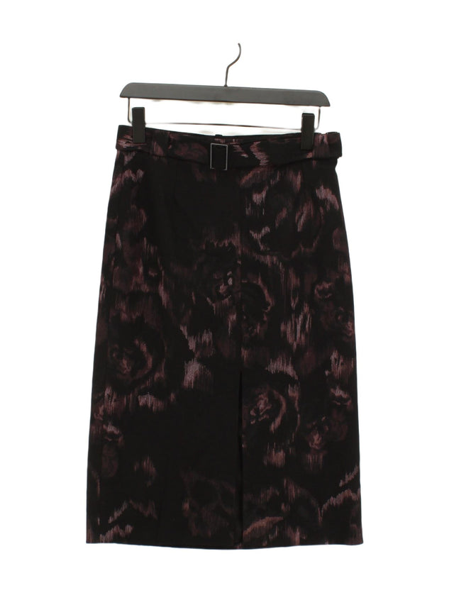 Jigsaw Women's Midi Skirt UK 10 Black Wool with Cashmere, Polyamide, Polyester