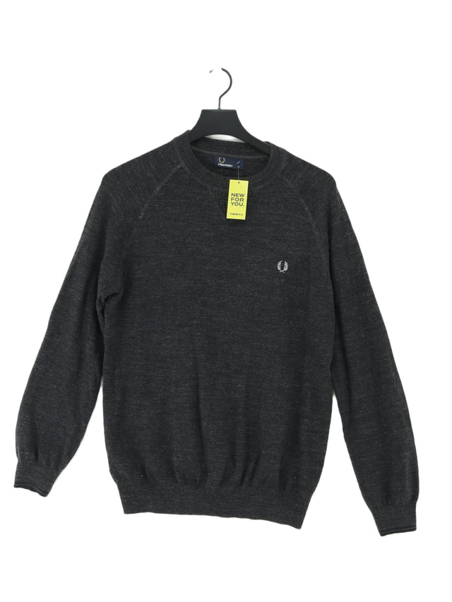 Fred Perry Men's Jumper M Grey 100% Cotton