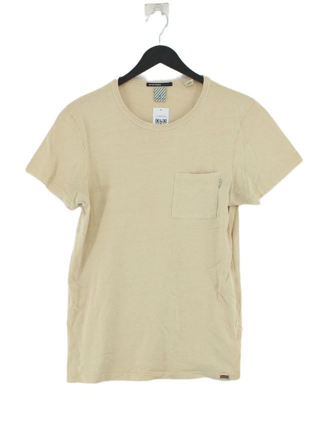 Scotch & Soda Men's T-Shirt S Yellow 100% Cotton