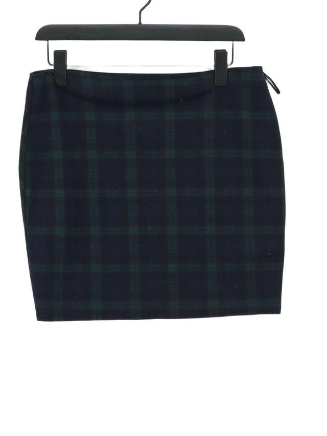 New Look Women's Mini Skirt UK 14 Blue Polyester with Elastane