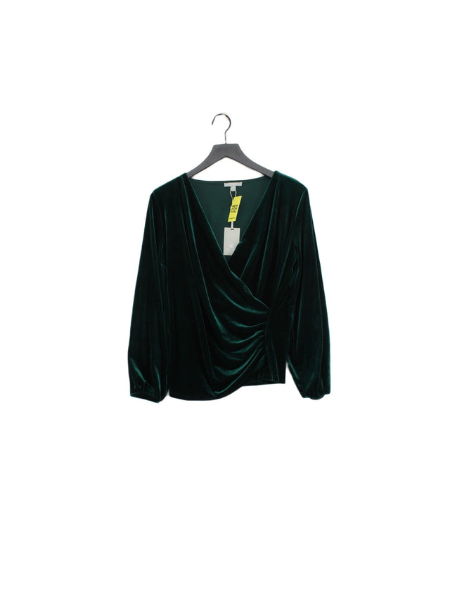 Pure Women's Blouse UK 16 Green Polyester with Elastane