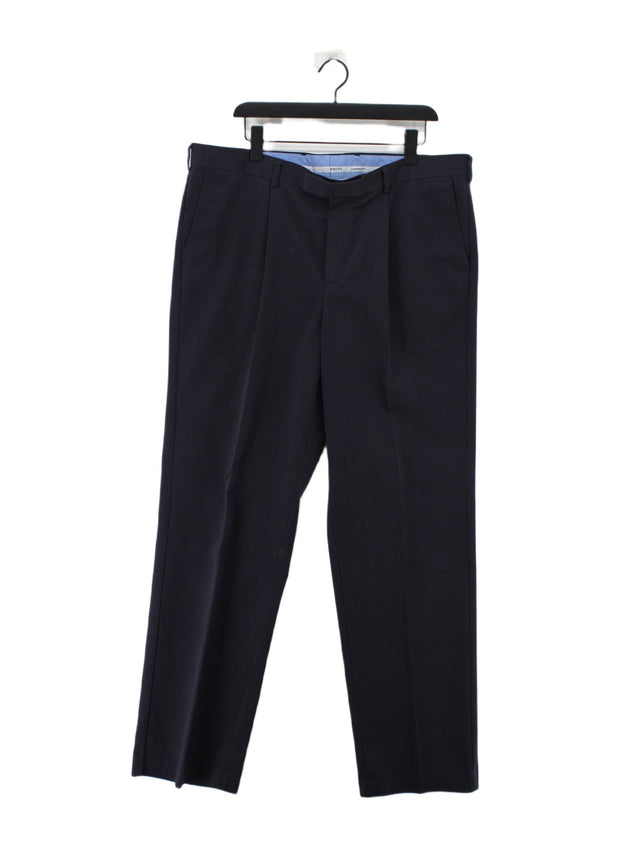 Charles Tyrwhitt Men's Suit Trousers W 40 in Blue 100% Cotton