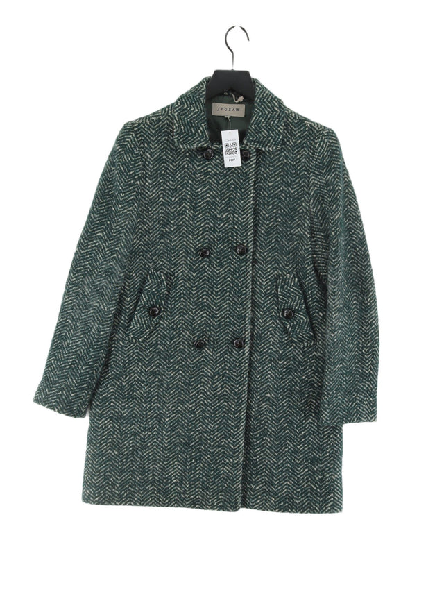 Jigsaw Women's Coat L Green Wool with Mohair, Other, Polyamide, Viscose
