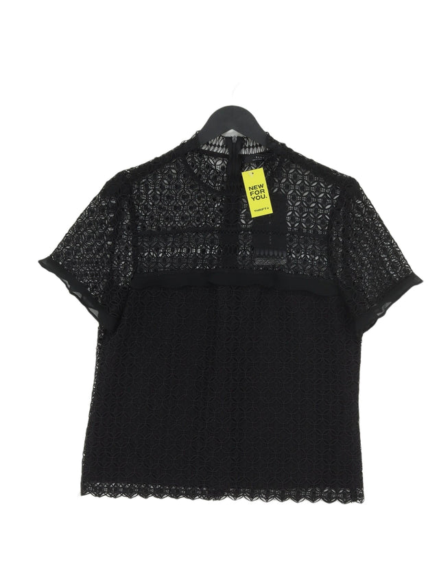 Zara Women's T-Shirt M Black Polyester with Cotton