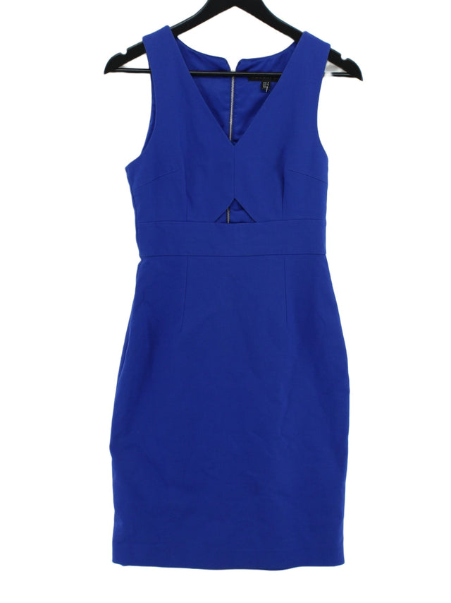 Forever New Women's Midi Dress UK 8 Blue Cotton with Elastane, Polyamide