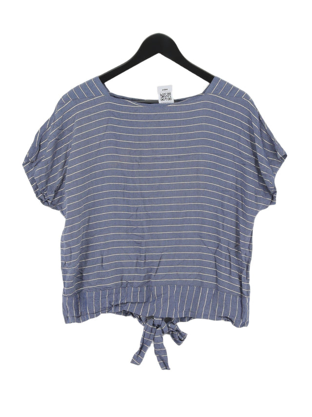 Oliver Bonas Women's Top UK 12 Blue Viscose with Other