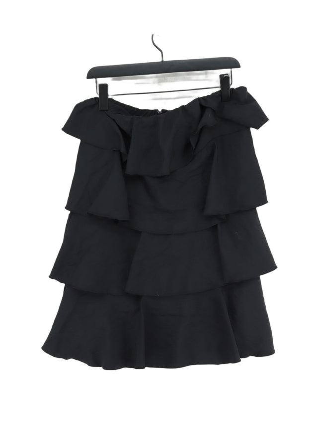 Never Fully Dressed Women's Midi Skirt UK 12 Black Polyester with Nylon