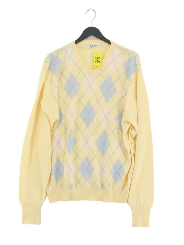 Peter Scott Men's Jumper Chest: 42 in Yellow 100% Wool