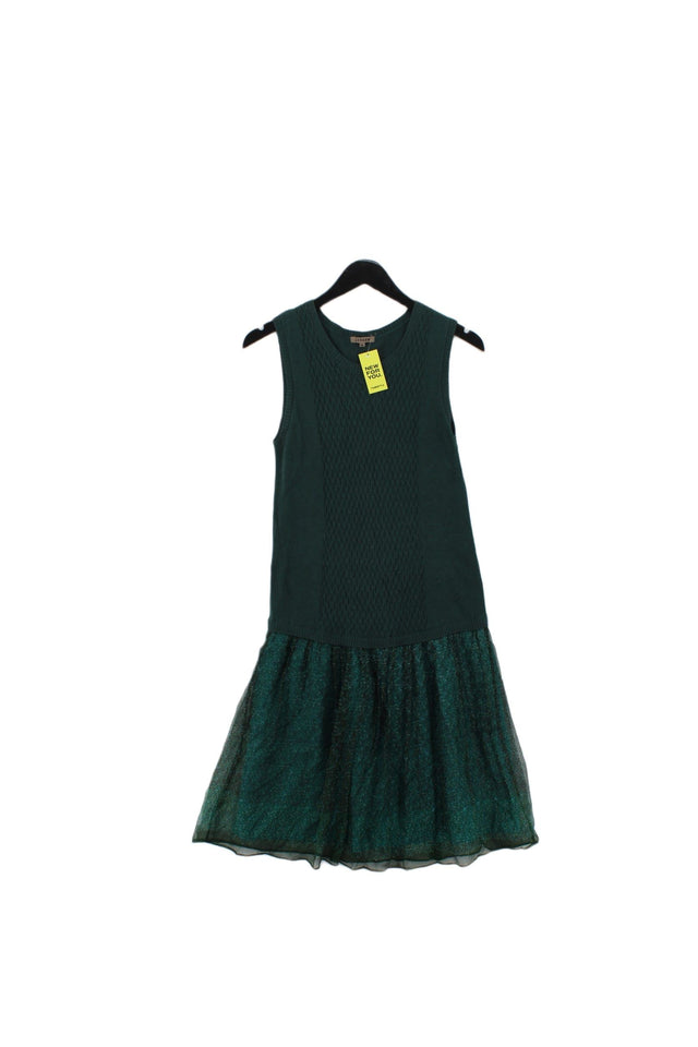 Jigsaw Women's Midi Dress M Green Cotton with Lyocell Modal, Viscose