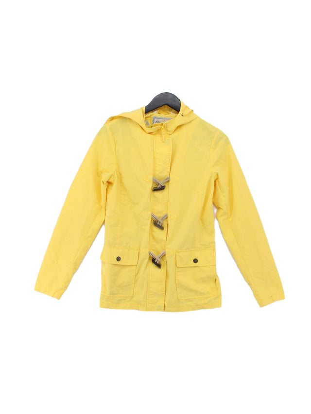 FatFace Women's Coat UK 8 Yellow Cotton with Nylon