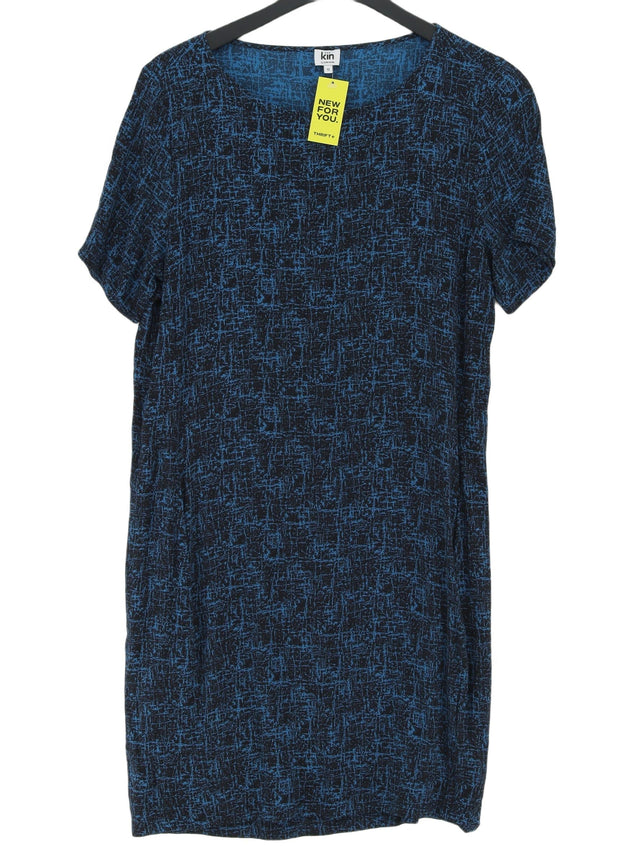 Kin Women's Midi Dress UK 12 Blue 100% Viscose