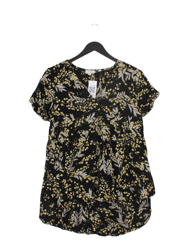 FatFace Women's Top UK 8 Black 100% Viscose