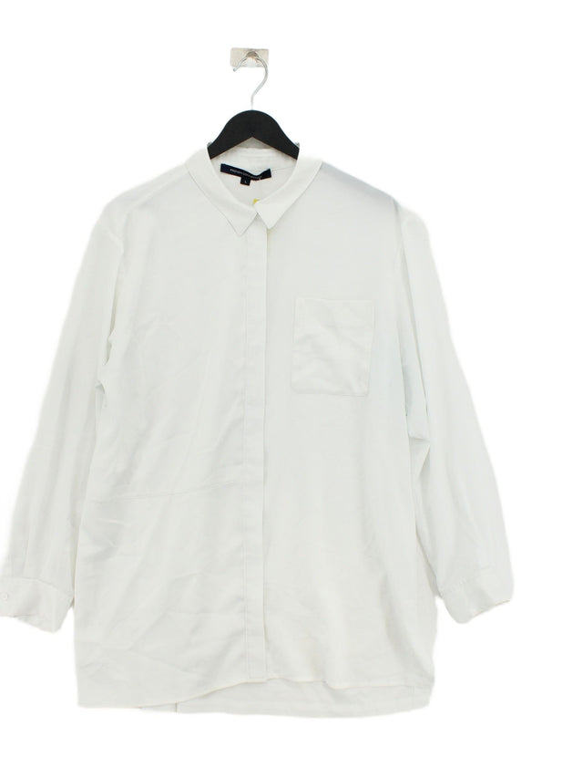 French Connection Women's Shirt L White Polyester with Elastane