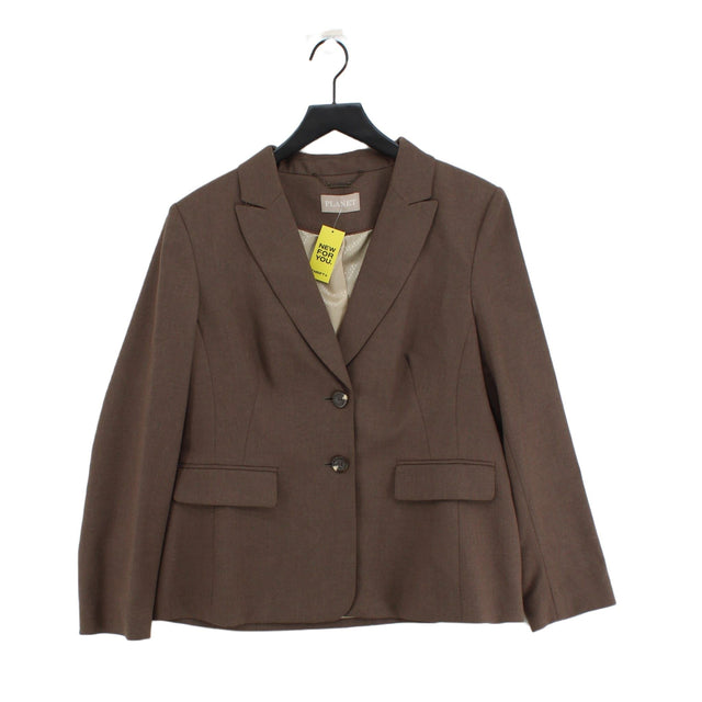 Planet Women's Blazer UK 16 Brown Polyester with Elastane, Viscose