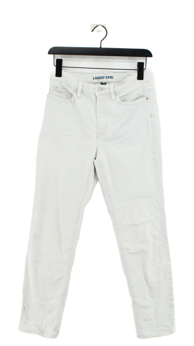 Lands End Women's Jeans UK 10 White Cotton with Elastane, Spandex, Viscose