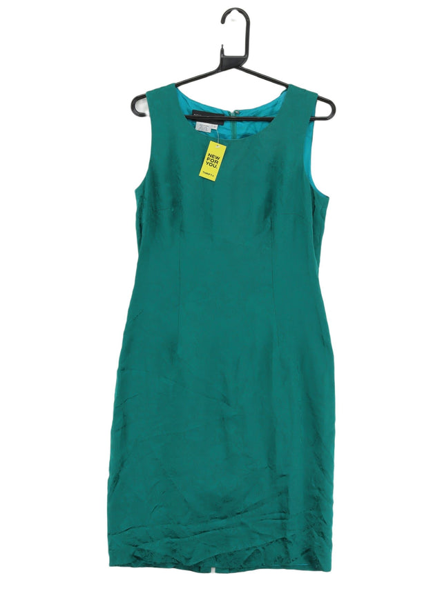 Vintage Donna Morgan Women's Midi Dress UK 12 Green 100% Silk