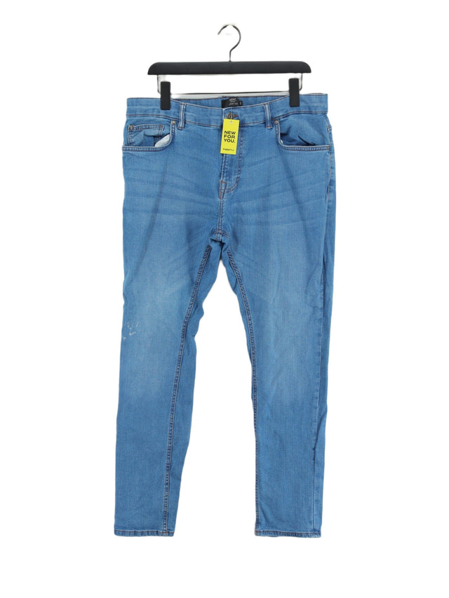 Next Men's Jeans W 36 in Blue Cotton with Elastane, Other