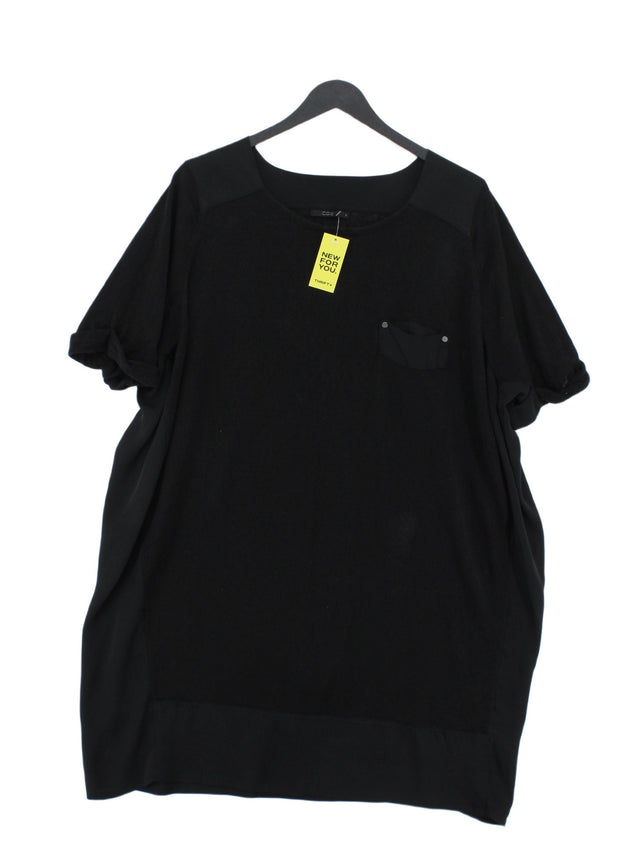 COS Women's Midi Dress M Black Linen with Elastane, Other, Silk