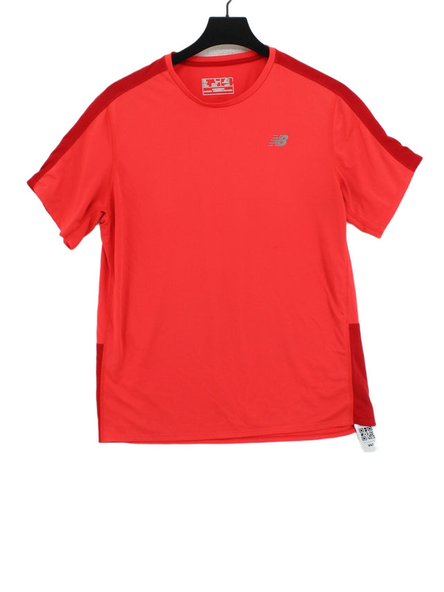 New Balance Men's T-Shirt L Pink 100% Polyester