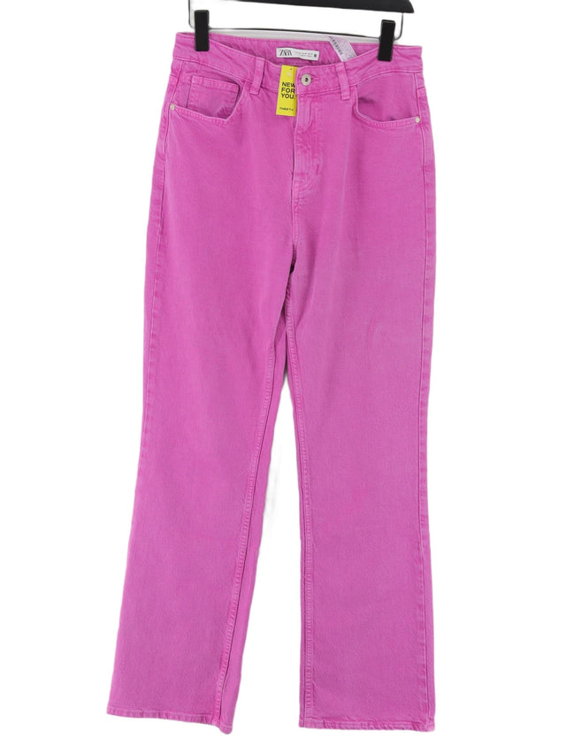 Zara Women's Jeans UK 14 Purple Cotton with Elastane