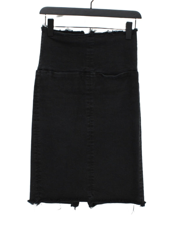 ARIES Women's Midi Skirt W 25 in Black Cotton with Elastane