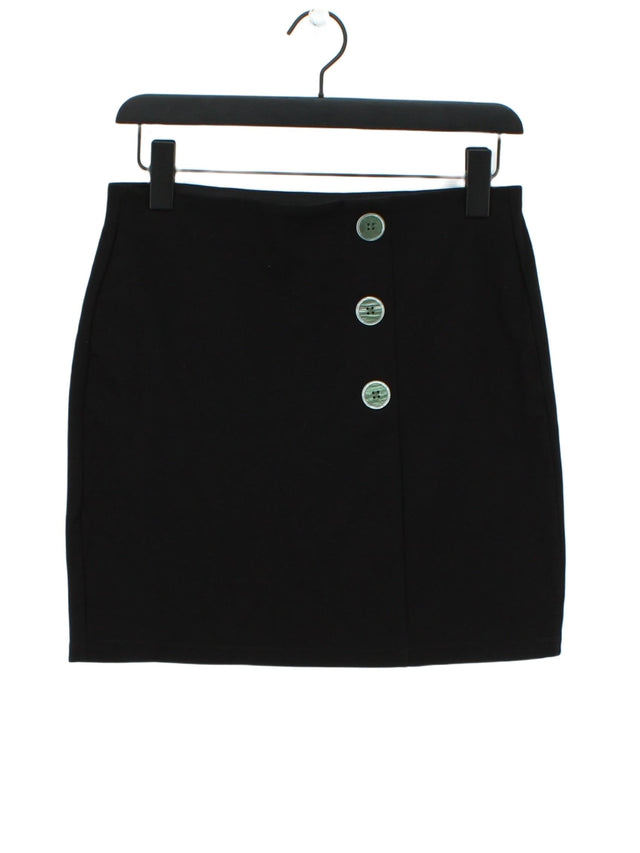 Reserved Women's Mini Skirt M Black Viscose with Elastane, Polyamide