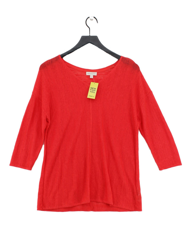 Monsoon Women's Top M Red Linen with Viscose