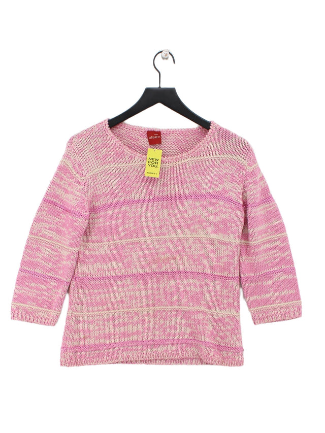 Olsen Women's Jumper L Pink Acrylic with Cotton, Nylon, Viscose