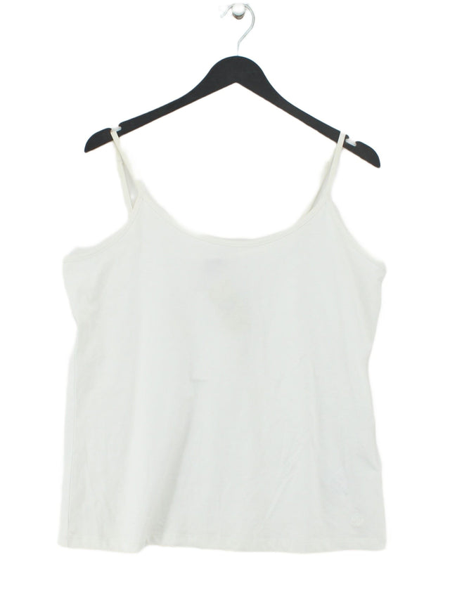 Olsen Women's T-Shirt UK 18 White Cotton with Elastane