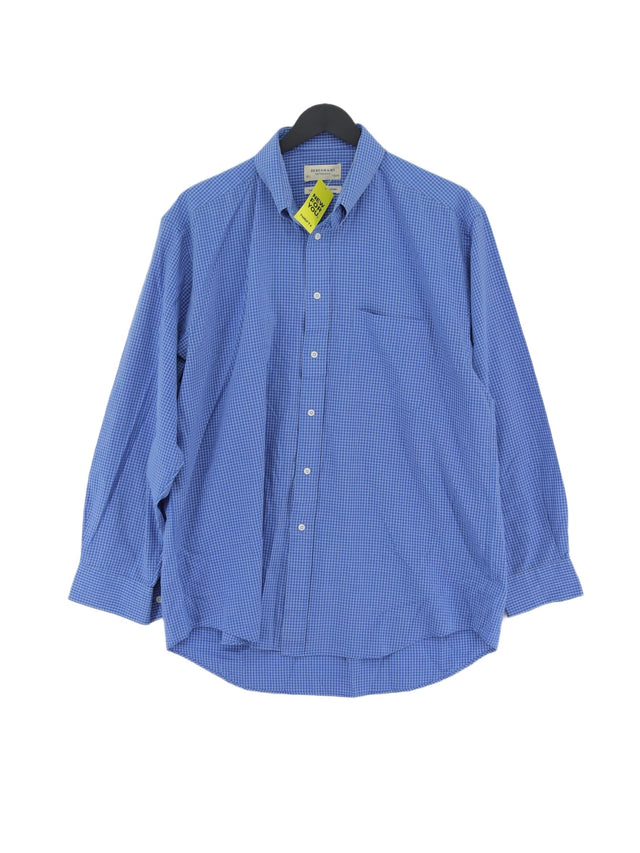 Debenhams Men's Shirt Chest: 39 in Blue Cotton with Polyester