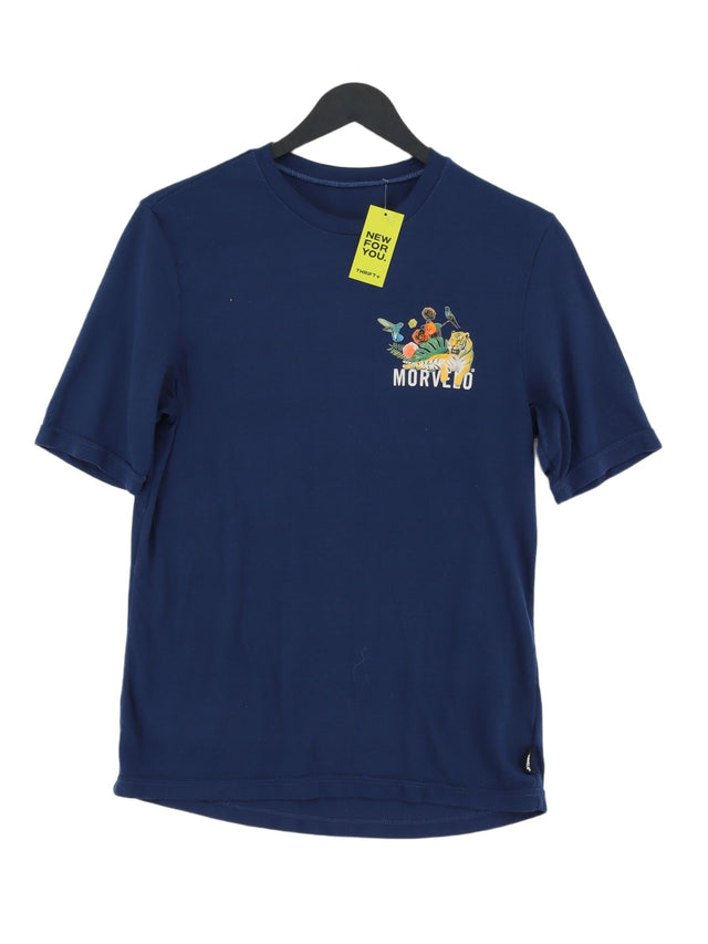 Morvelo Men's T-Shirt M Blue 100% Polyester