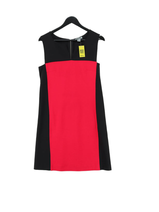 DKNY Women's Midi Dress UK 8 Red Viscose with Elastane, Nylon