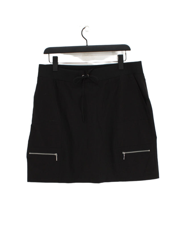 Chico's Women's Midi Skirt UK 16 Black Polyester with Spandex