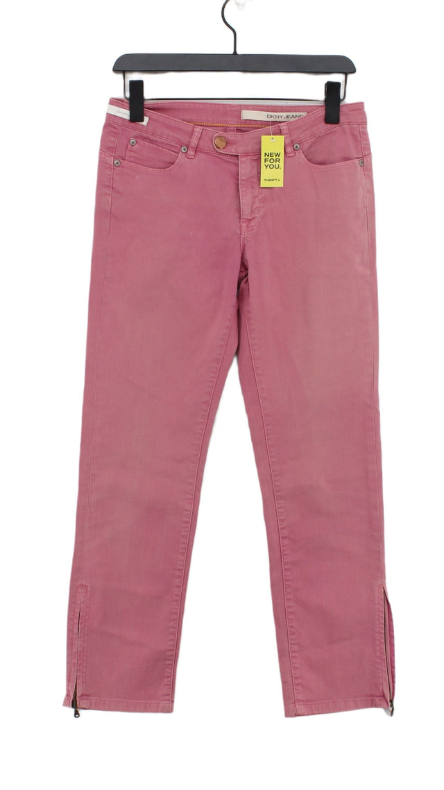 DKNY Women's Jeans W 29 in Pink Cotton with Elastane