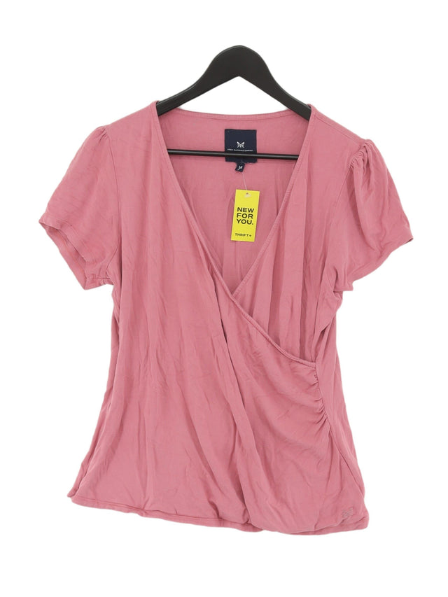 Crew Clothing Women's Blouse UK 16 Pink Viscose with Elastane